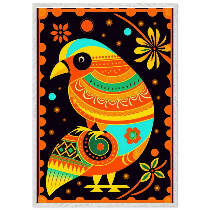 Vibrant Tribal Bird Art Cubism Style Abstract Geometric Wall Art - Vibrantwalls