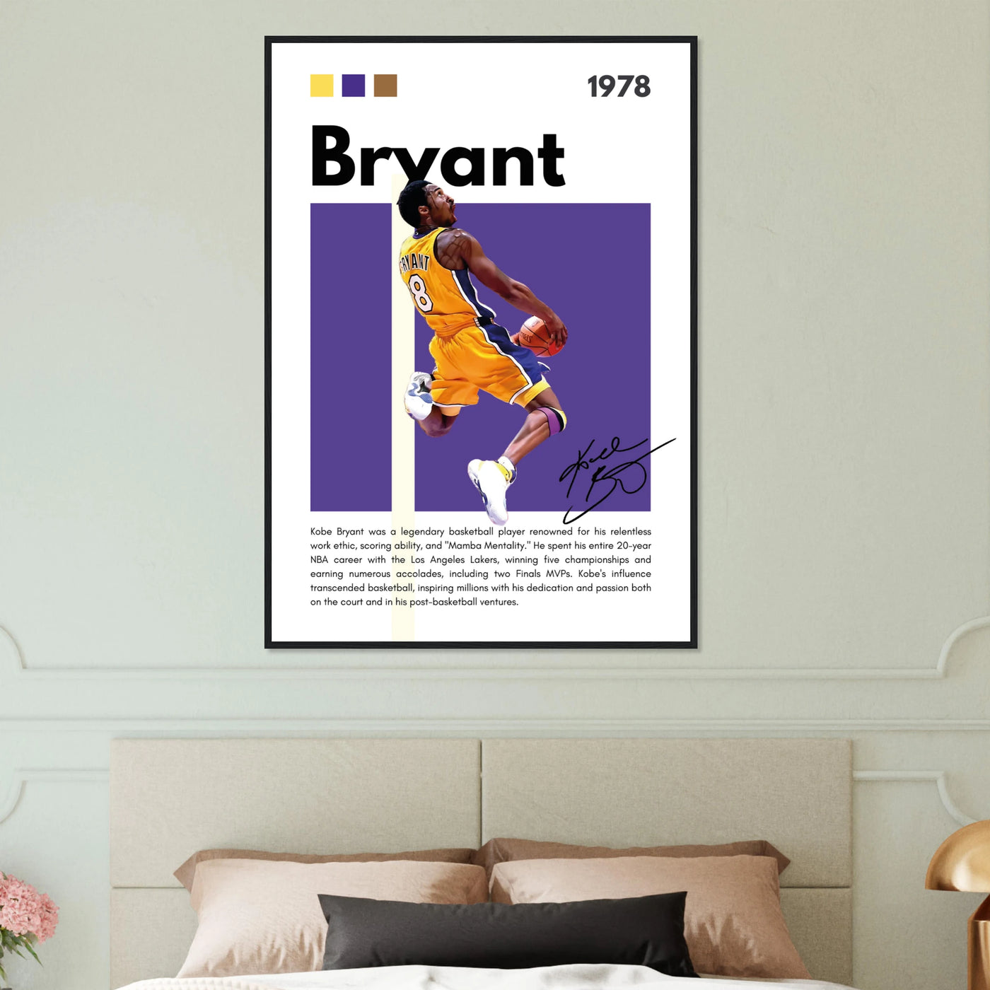 Kobe Bryant Black Mamba Lakers Vintage Poster Vibrantwalls