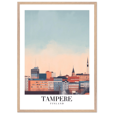 Tampere Finland Framed Poster – Modern Cityscape Wall Art with Customizable Wooden Frame - Vibrantwalls