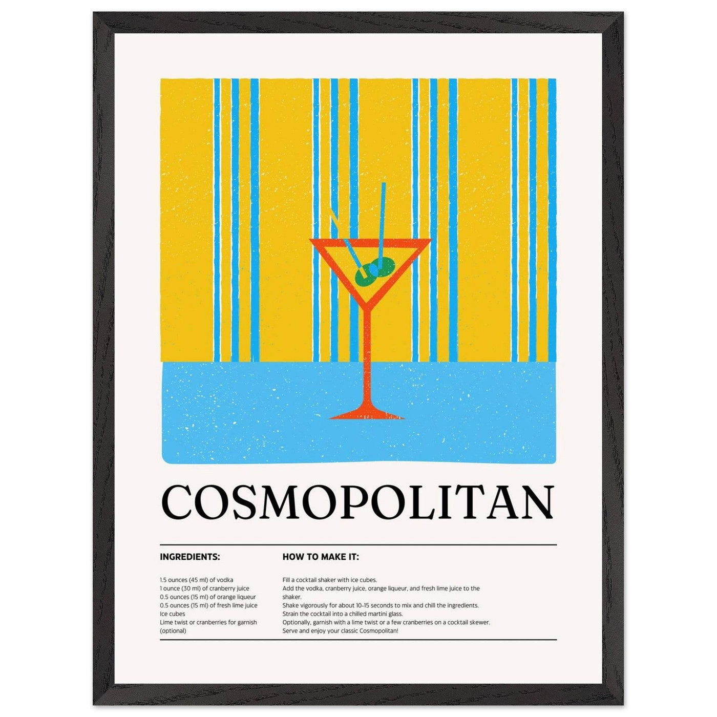 Cosmopolitan Cocktail Recipe City Chic Bar Print - Vibrantwalls