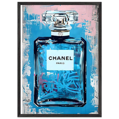 Abstract Chanel No. 5 Art Print in Mounted Frame - Iconic Glamour for Modern Decor - Vibrantwalls