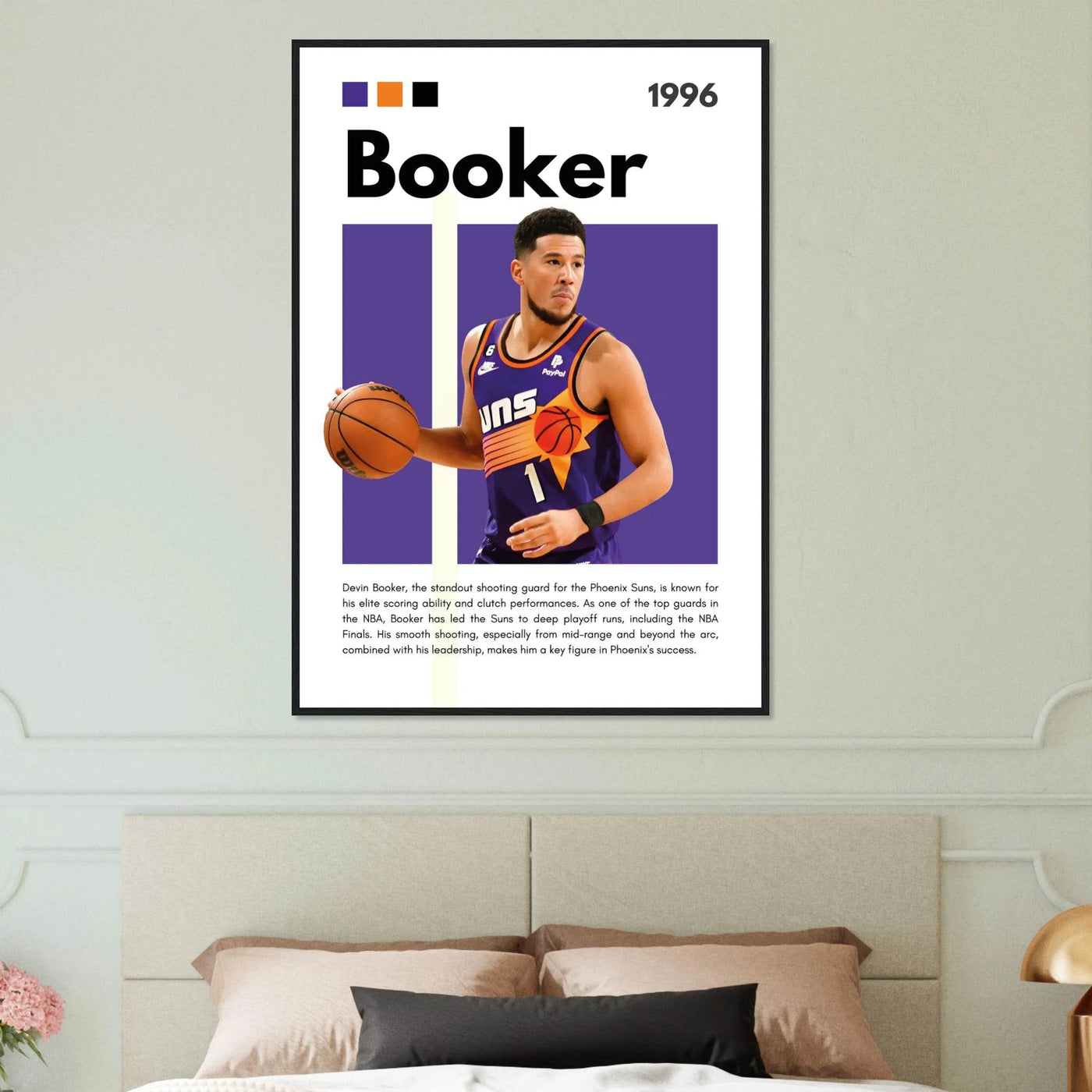 Devin Booker Phoenix Suns Modern Art Print - Vibrantwalls