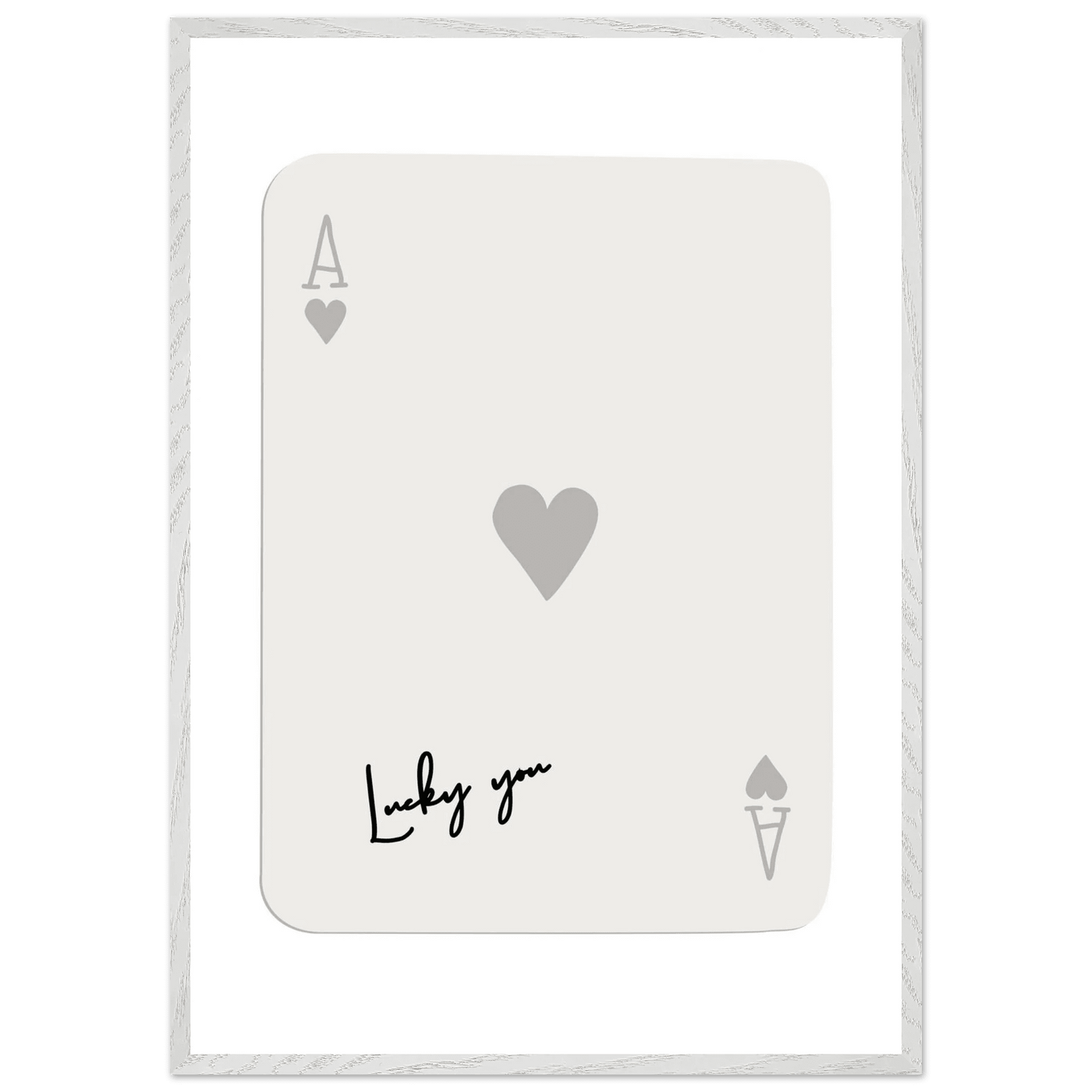 Lucky You Ace of Hearts Poker Card Print - Framed Eco-Friendly Wood Poster Art for Game Lovers - Vibrantwalls