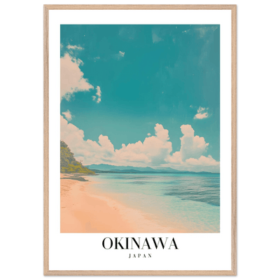 Okinawa Japan Framed Poster – Vintage Beach Travel Wall Art with Wooden Frame - Vibrantwalls