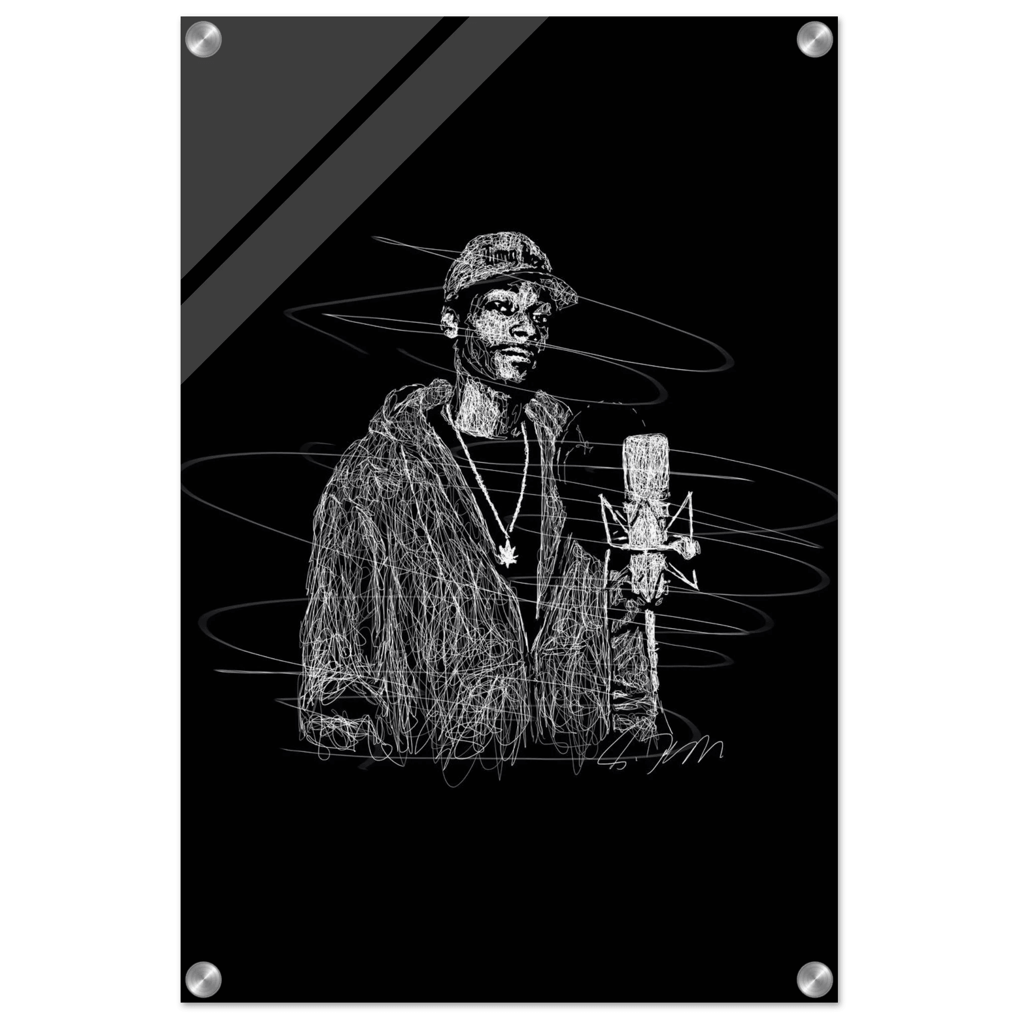 Snoop Dogg 'Scribble' Acrylic Print – Iconic, Modern Hip-Hop Wall Art - Vibrantwalls