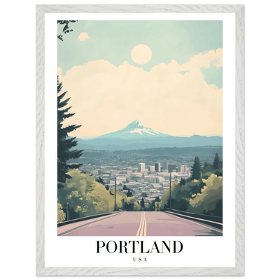 Portland Oregon Framed Poster – Mid-Century Modern Travel Art with Your Choice of Frame - Vibrantwalls