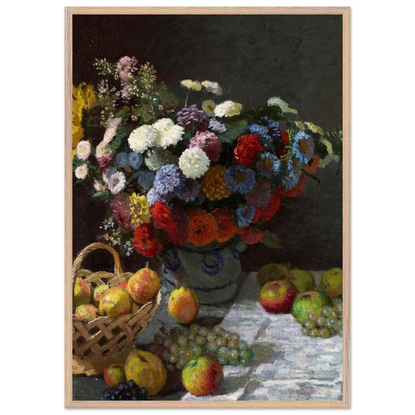 Still Life Wall Art Print of Flowers and Fruit for Elegant Home Decor - Vibrantwalls