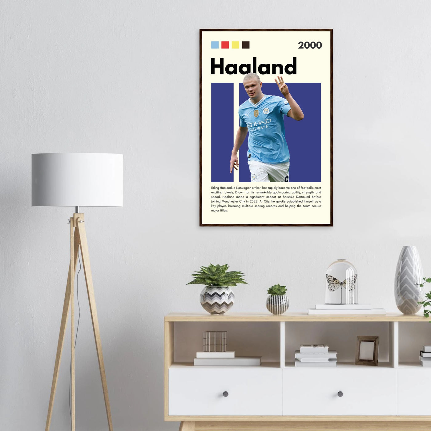 Erling Haaland Manchester City Framed Football Poster Vibrantwalls