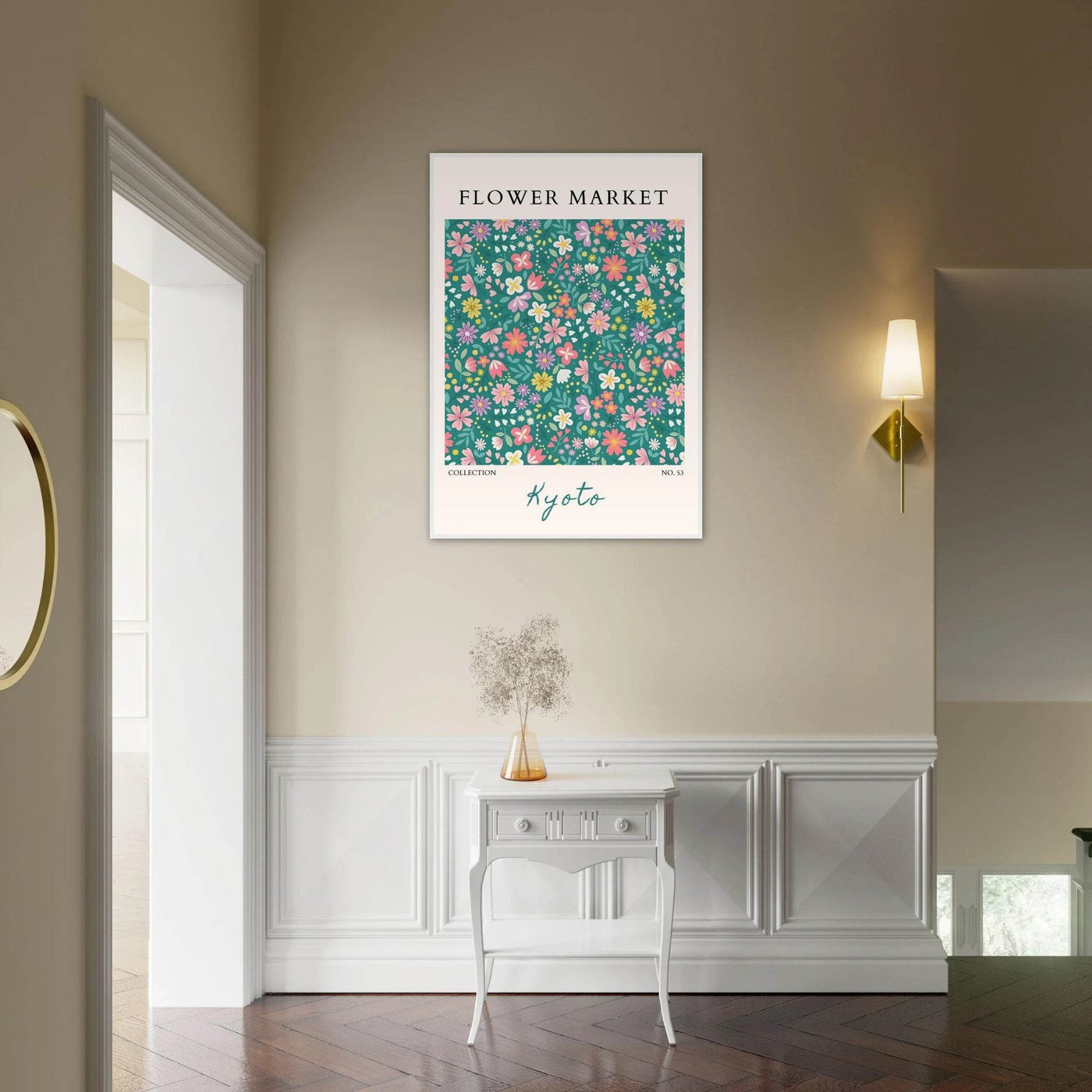 Kyoto Flower Market Framed Poster – Whimsical Floral Art Print for a Touch of Spring | Ready-to-Hang Decor - Vibrantwalls