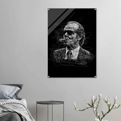 Iconic Al Pacino 'Scarface' Scribble Art Acrylic Print – Vibrant, Modern, Durable Wall Decor - Vibrantwalls