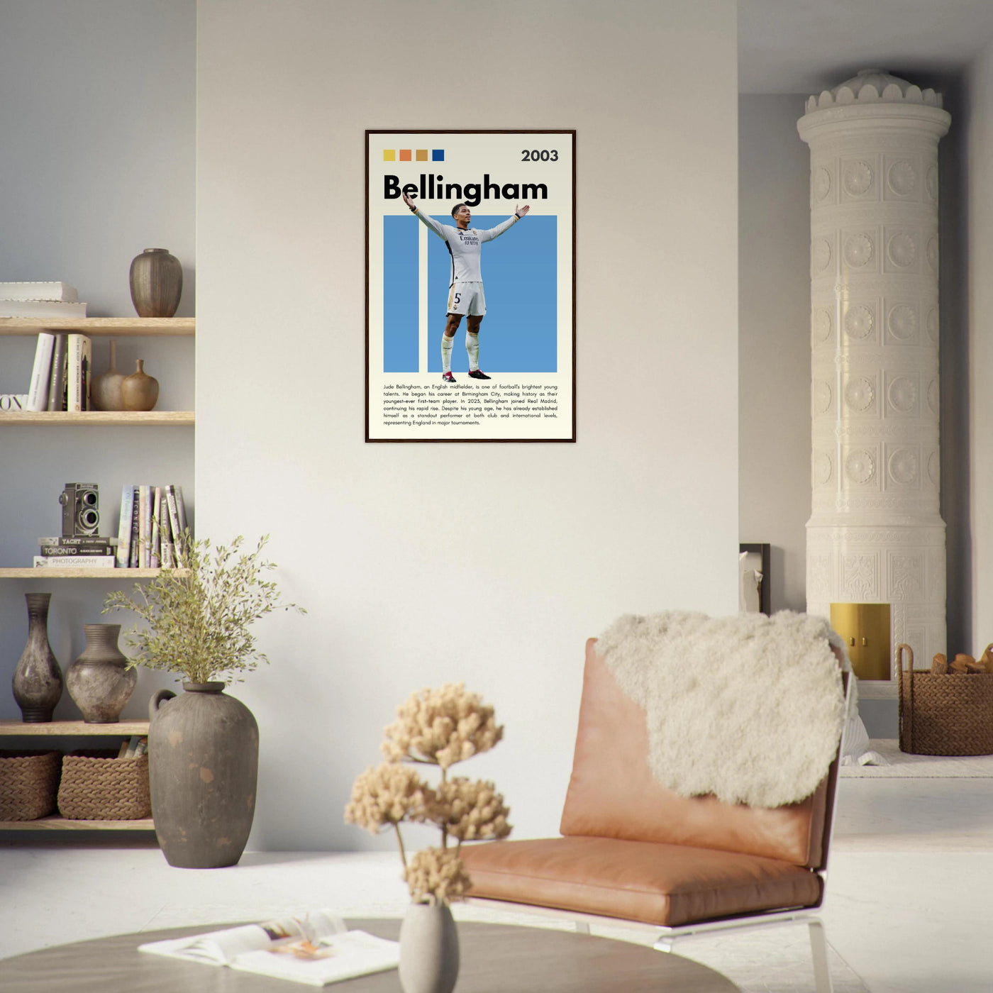 Jude Bellingham Real Madrid Football Poster – Modern Pop Art Print in Your Choice of Frame Vibrantwalls