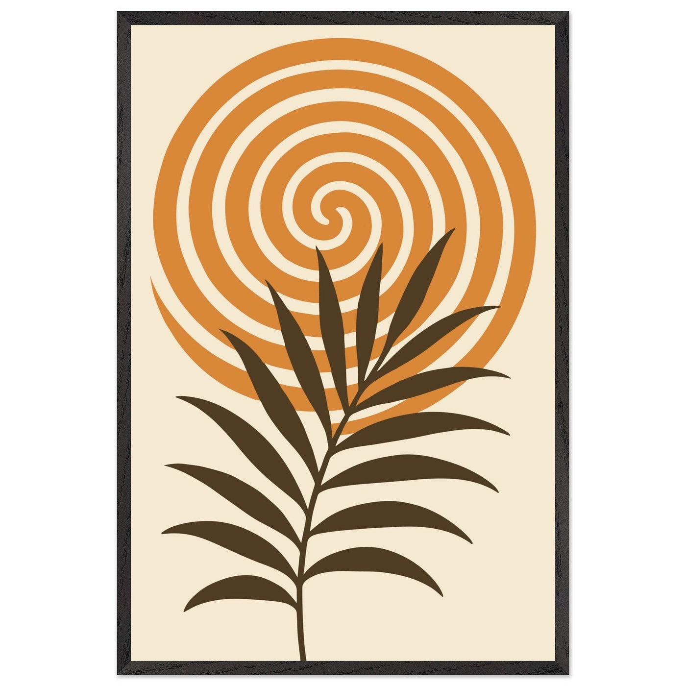 Abstract Palm Leaf & Swirl - Vibrantwalls