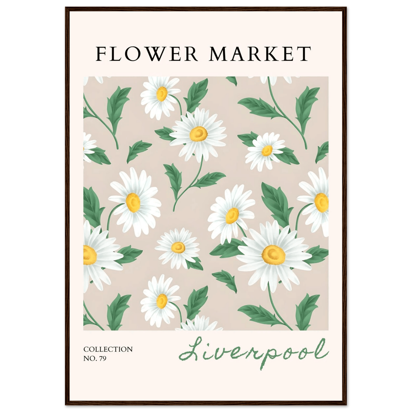 Charming Daisy Field Framed Poster – Botanical 'Flower Market' Art Print | Ready-to-Hang in Your Choice of Frame - Vibrantwalls