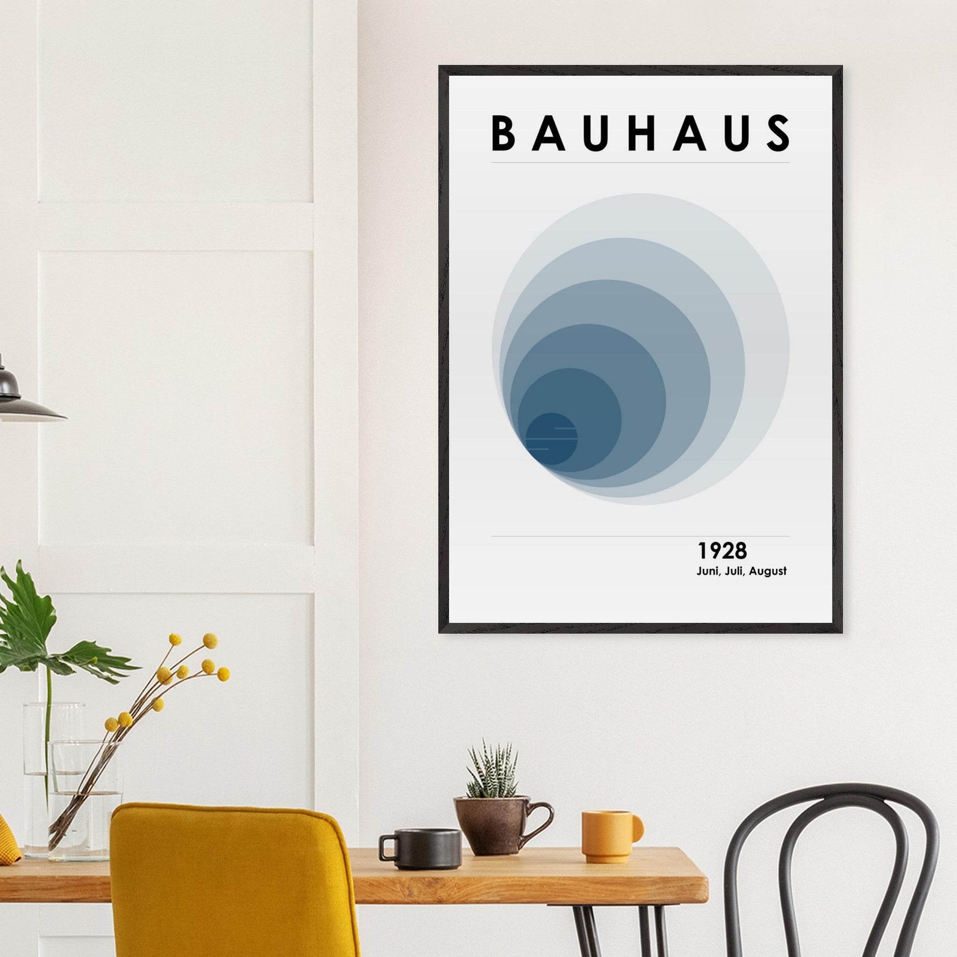 Bauhaus In The Tunnel Blue Movement Style Design Wall Art - Vibrantwalls