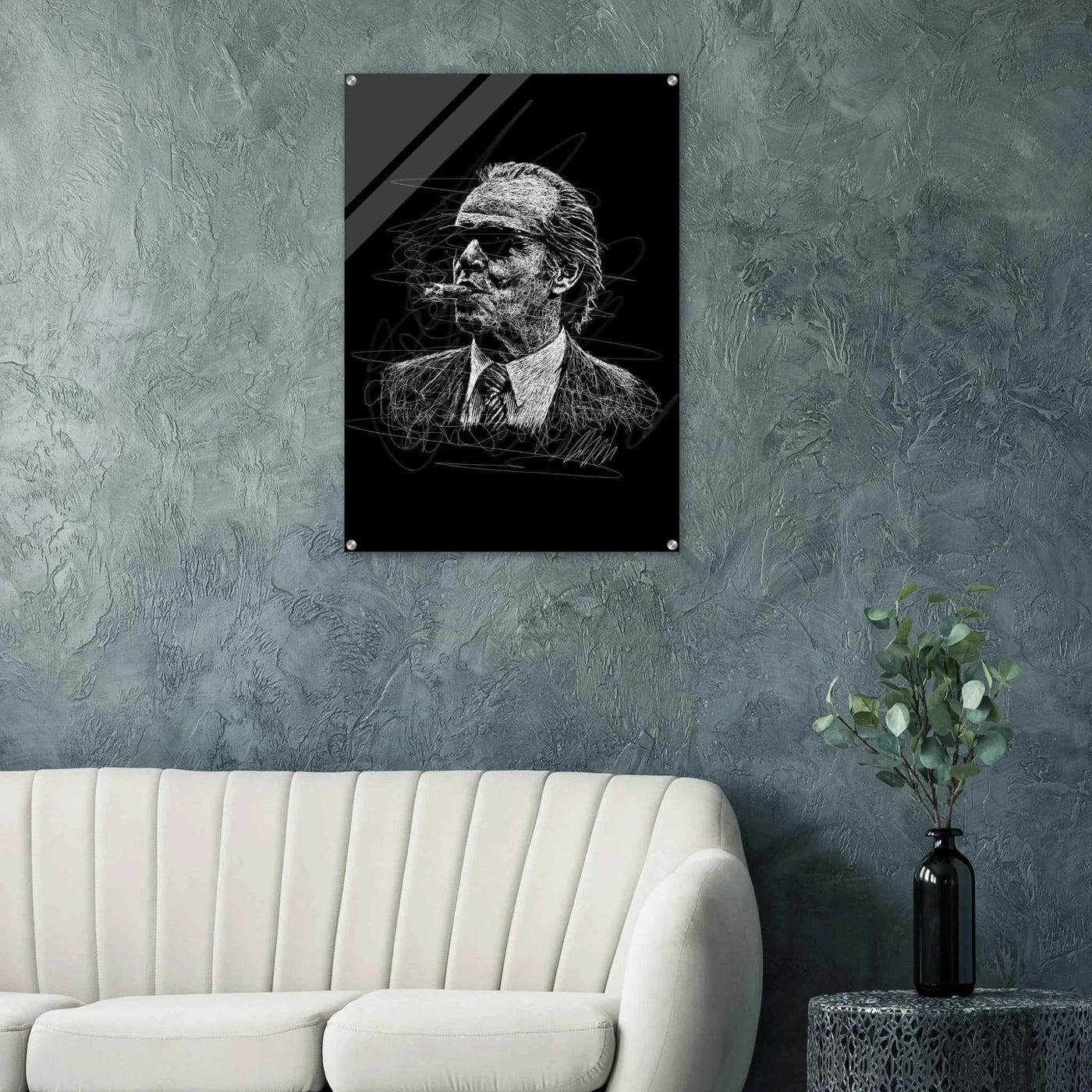 Iconic Al Pacino 'Scarface' Scribble Art Acrylic Print – Vibrant, Modern, Durable Wall Decor - Vibrantwalls