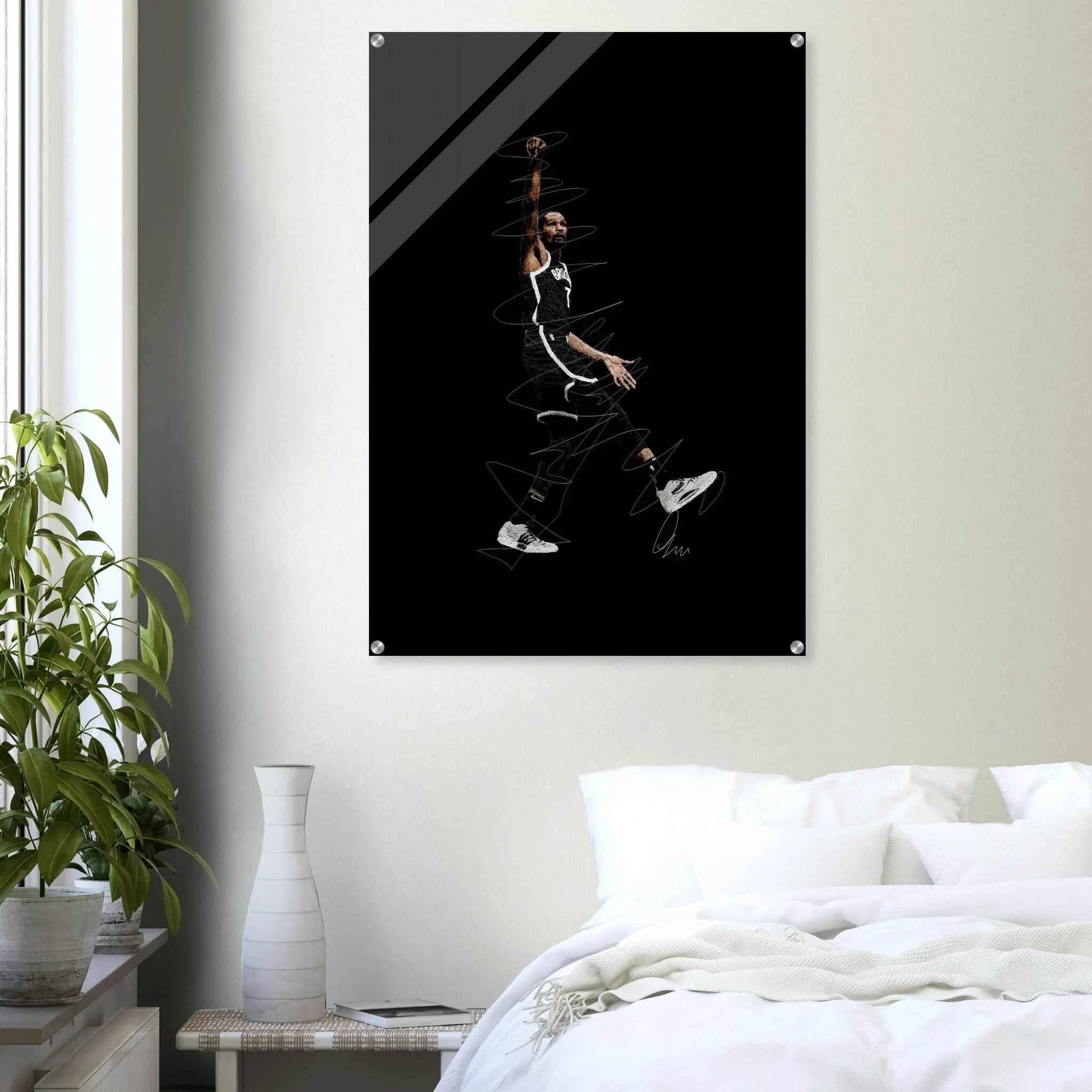 Basketball Star Sketch Art Acrylic Print – Dynamic, Modern, Sports Wall Decor in Multiple Sizes - Vibrantwalls