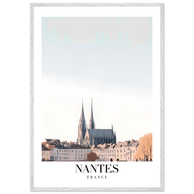 Nantes France Cathedral Framed Poster - Minimalist Travel Wall Art in Your Choice of Size & Frame - Vibrantwalls