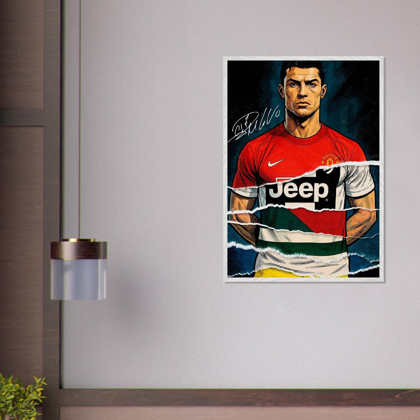 Cristiano Ronaldo Pop Art Mounted Framed Poster – Iconic, Ready to Hang, Eco-Friendly - Vibrantwalls