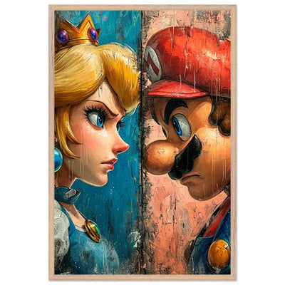 Mario & Peach Pop Art Mounted Framed Poster – Iconic Clash, Eco-Friendly, Ready to Hang - Vibrantwalls