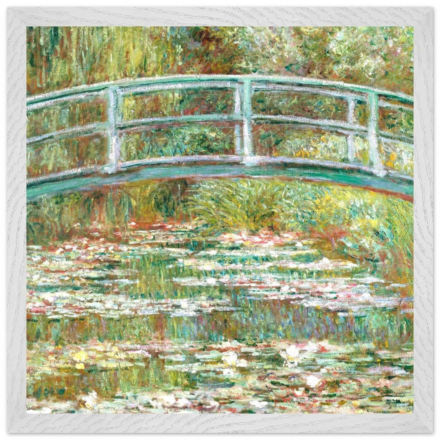 Bridge Over a Pond Art Print - Water Lilies Decorative Artwork for Your Space - Vibrantwalls