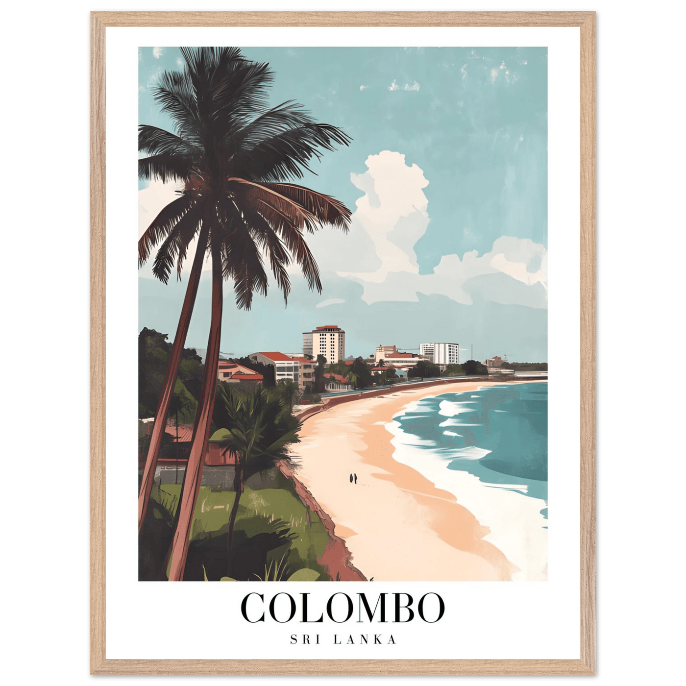 Colombo Sri Lanka Framed Poster – Vintage Coastal Art with Wooden Frame in Multiple Sizes & Finishes - Vibrantwalls