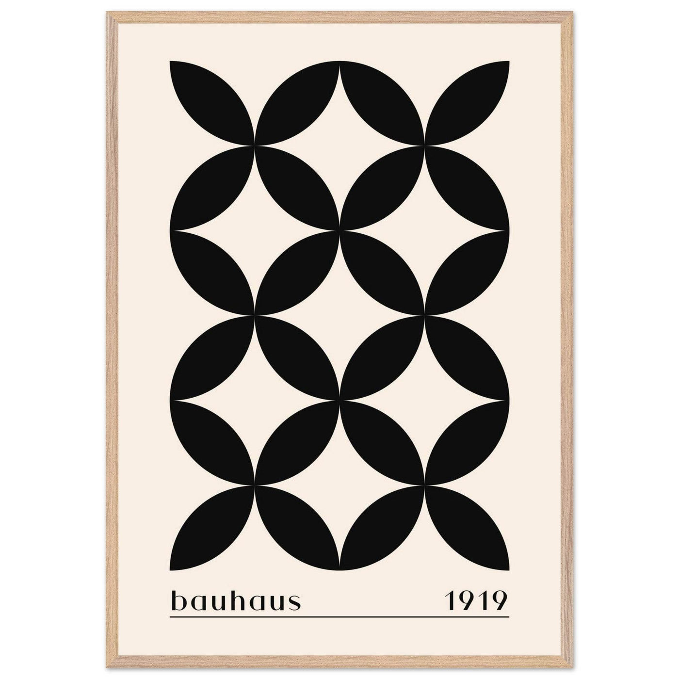 Bauhaus 1919 Black & Beige Circles - Vibrantwalls