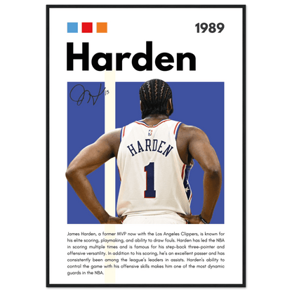 James Harden The Beard Clippers Framed Poster - Vibrantwalls
