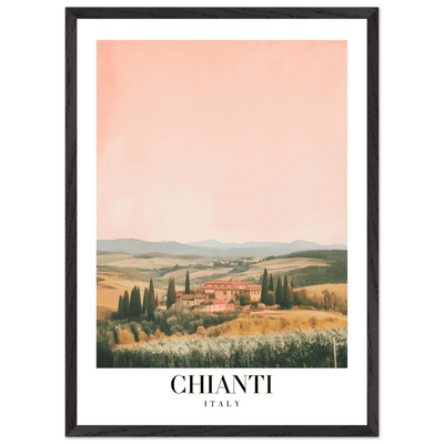Chianti, Italy Framed Poster – Vintage Tuscan Countryside Wall Art with Customizable Wooden Frame - Vibrantwalls