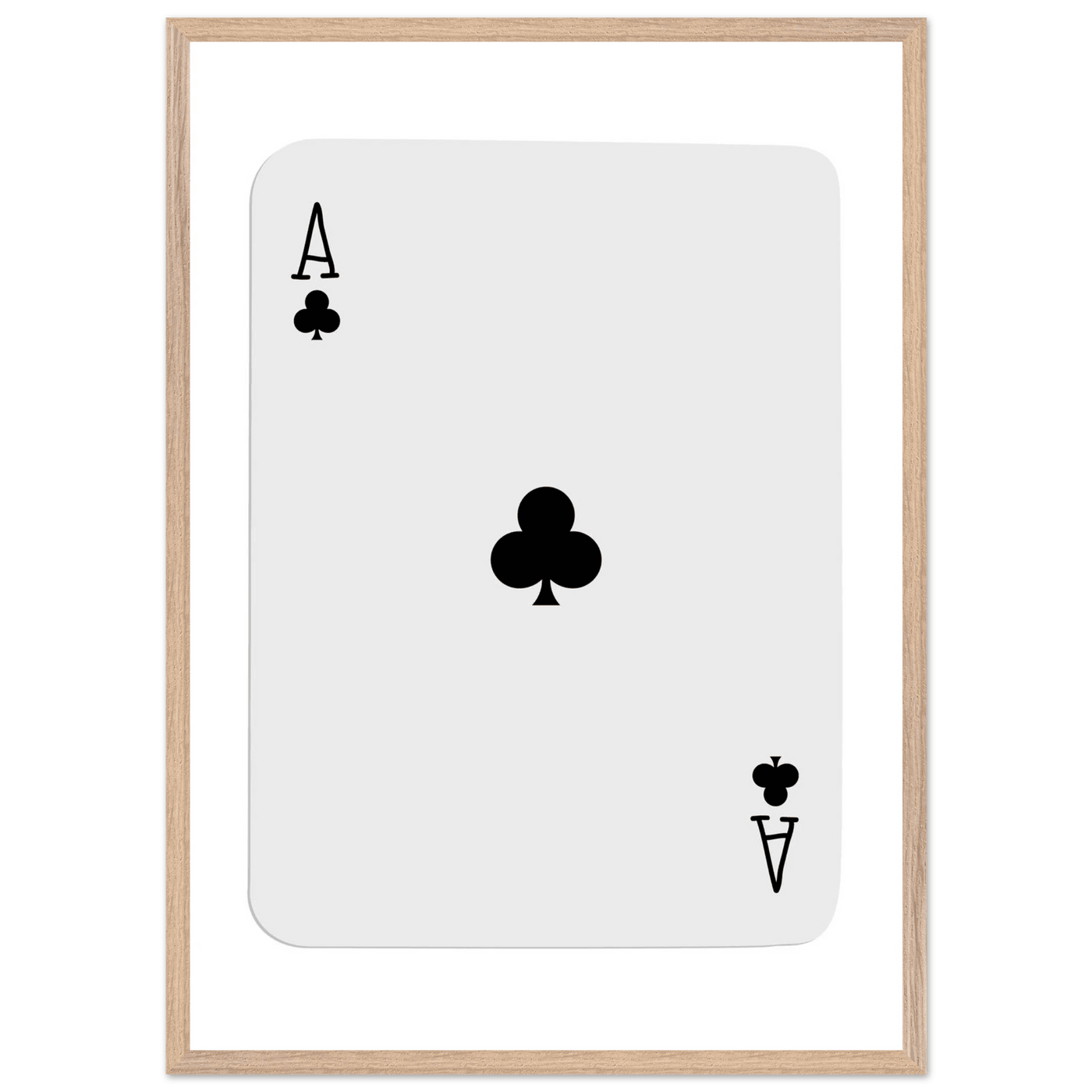 Ace of Clubs Poker Card Print - Elegant Framed Wall Art, Eco-Friendly Wood Frame & Multiple Sizes - Vibrantwalls