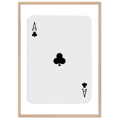 Ace of Clubs Poker Card Print - Elegant Framed Wall Art, Eco-Friendly Wood Frame & Multiple Sizes - Vibrantwalls
