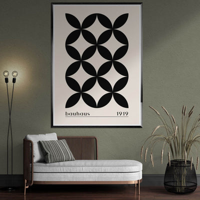 Bauhaus 1919 Black & Beige Circles - Vibrantwalls