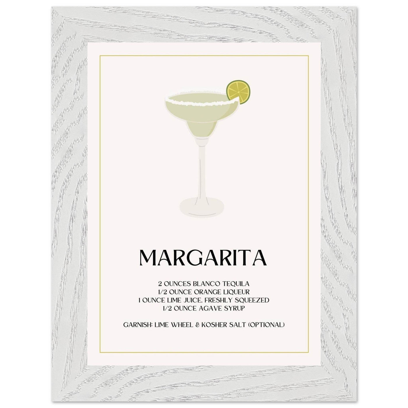 Margarita Cocktail Recipe Tequila Lime Salt Rim - Vibrantwalls