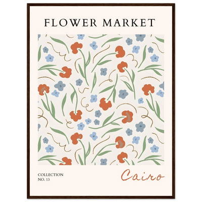 Flower Market Cairo Framed Poster – Abstract Floral Art Print | Earthy Tones & Ready-to-Hang Decor - Vibrantwalls