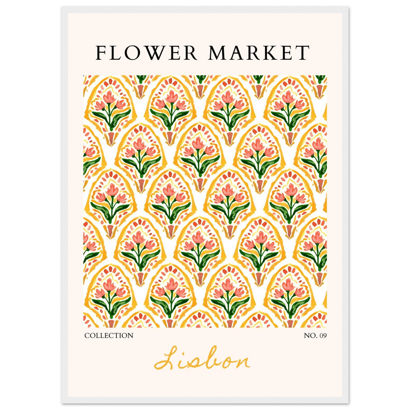 Lisbon Flower Market Framed Poster – Vibrant Floral Art Print | Ready-to-Hang Wall Decor - Vibrantwalls