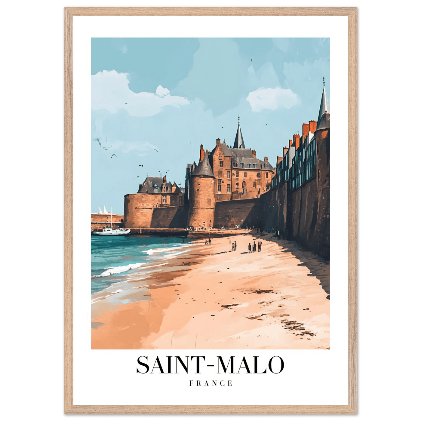 Saint-Malo France Framed Poster – Vintage Coastal Wall Art with Custom Wooden Frame - Vibrantwalls