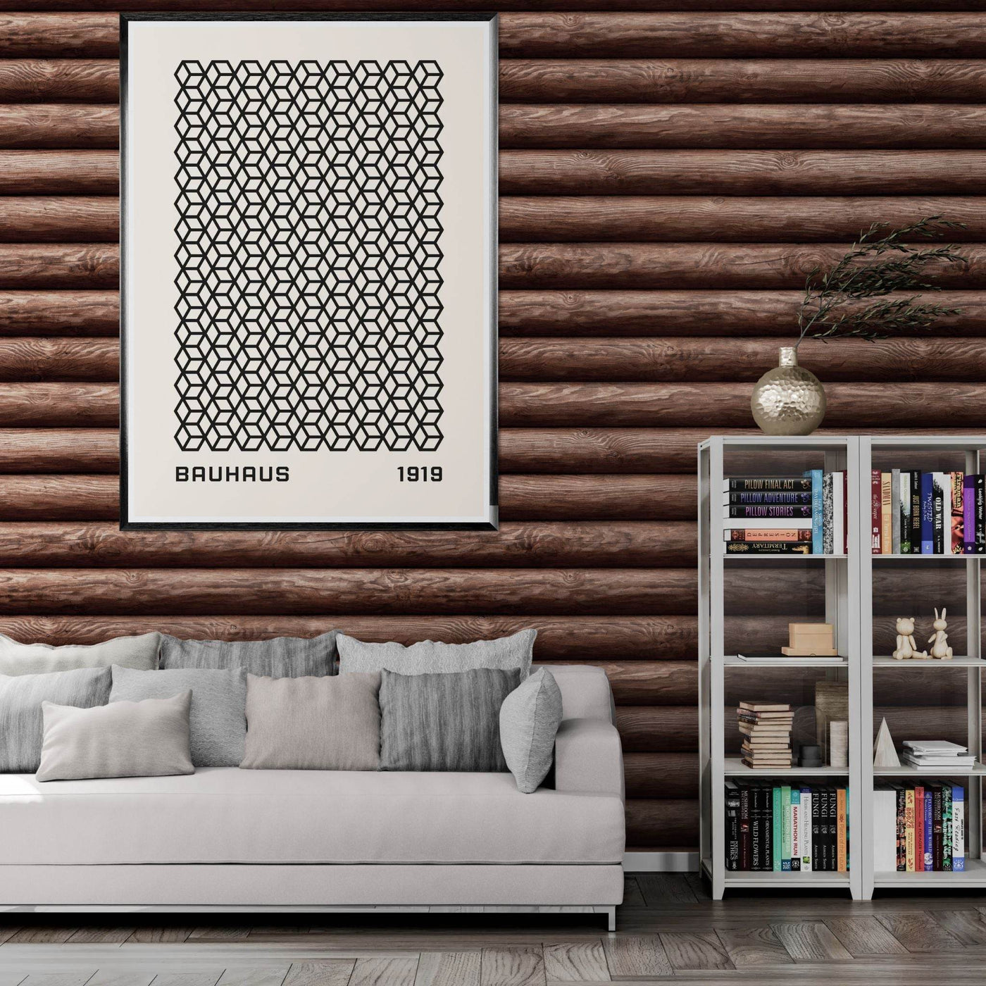 Bauhaus 1919 Geometric Cube Pattern Art Print – Modern Minimalist Framed Poster in Multiple Sizes - Vibrantwalls