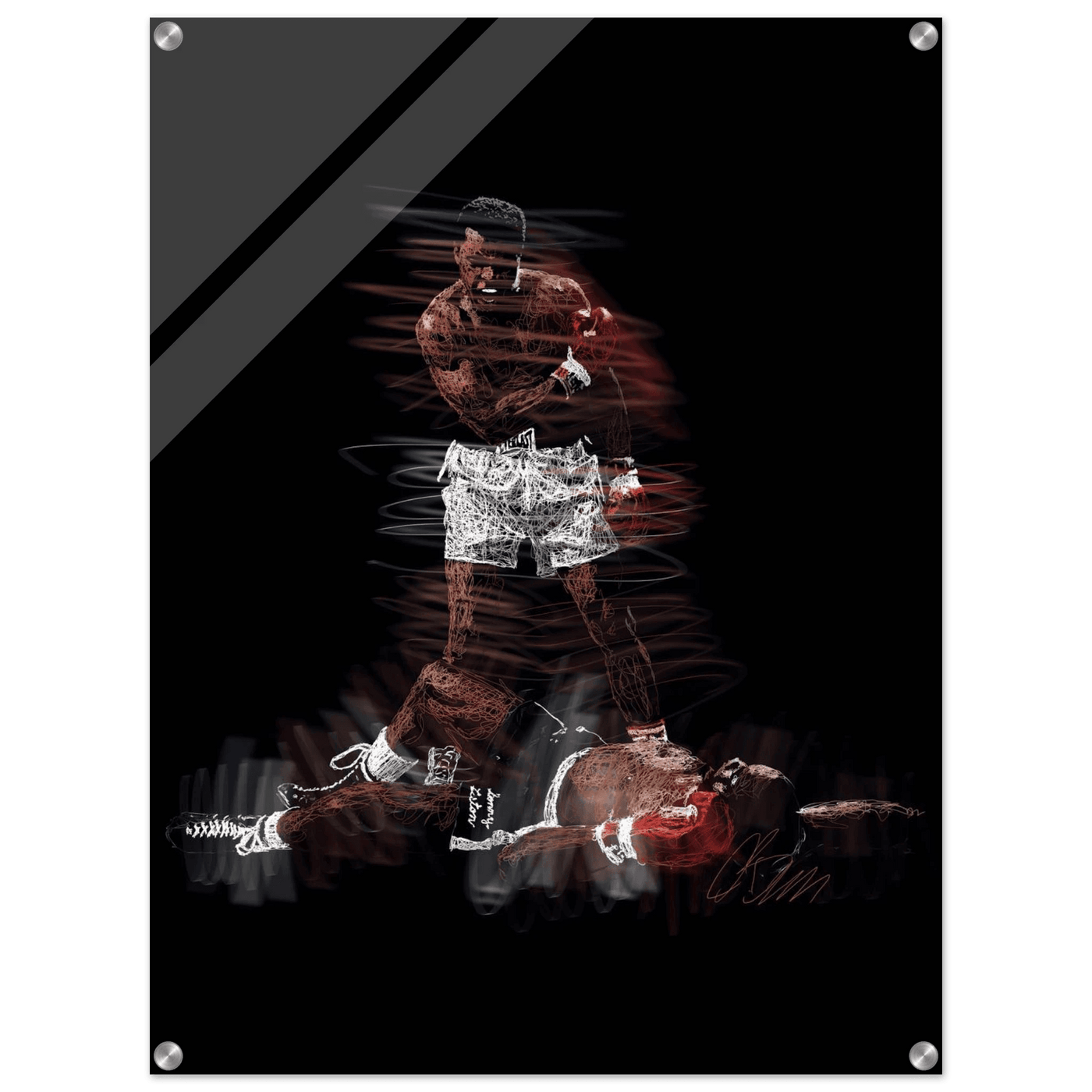 Muhammad Ali K.O. Acrylic Print – Dynamic, Iconic, Modern Sports Wall Art - Vibrantwalls