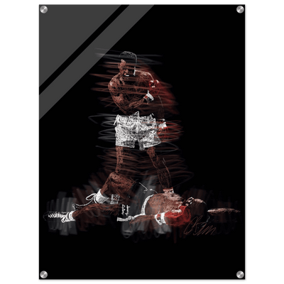 Muhammad Ali K.O. Acrylic Print – Dynamic, Iconic, Modern Sports Wall Art - Vibrantwalls