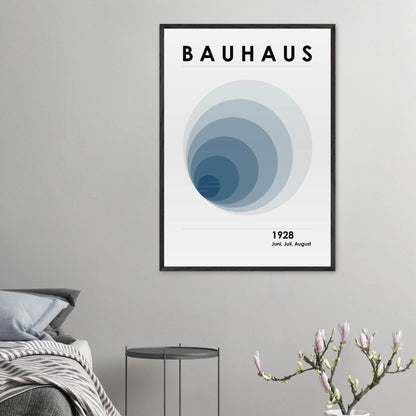 Bauhaus In The Tunnel Blue Movement Style Design Wall Art - Vibrantwalls