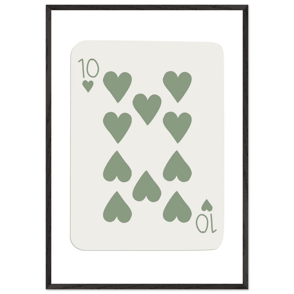 Ten of Hearts Custom Playing Cards Framed Poster Wall Art - Vibrantwalls
