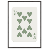 Ten of Hearts Custom Playing Cards Framed Poster Wall Art - Vibrantwalls