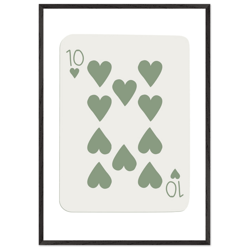 Ten of Hearts Custom Playing Cards Framed Poster Wall Art - Vibrantwalls