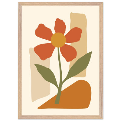 Abstract Floral Bloom Pink Minimalist Design - Vibrantwalls