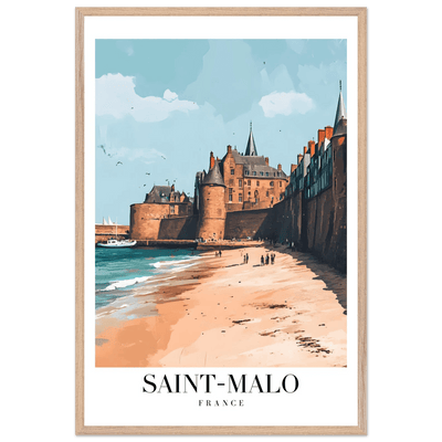Saint-Malo France Framed Poster – Vintage Coastal Wall Art with Custom Wooden Frame - Vibrantwalls