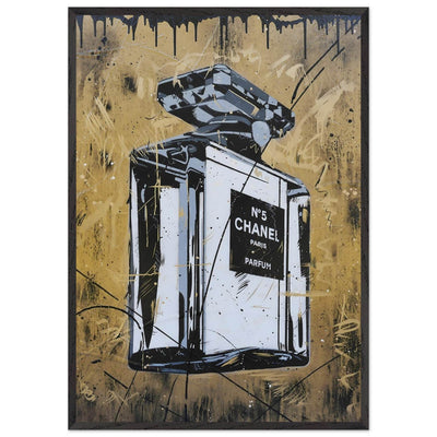 Abstract Chanel N°5 Art Print - Luxury Perfume Wall Art in Premium Mounted Frame - Vibrantwalls