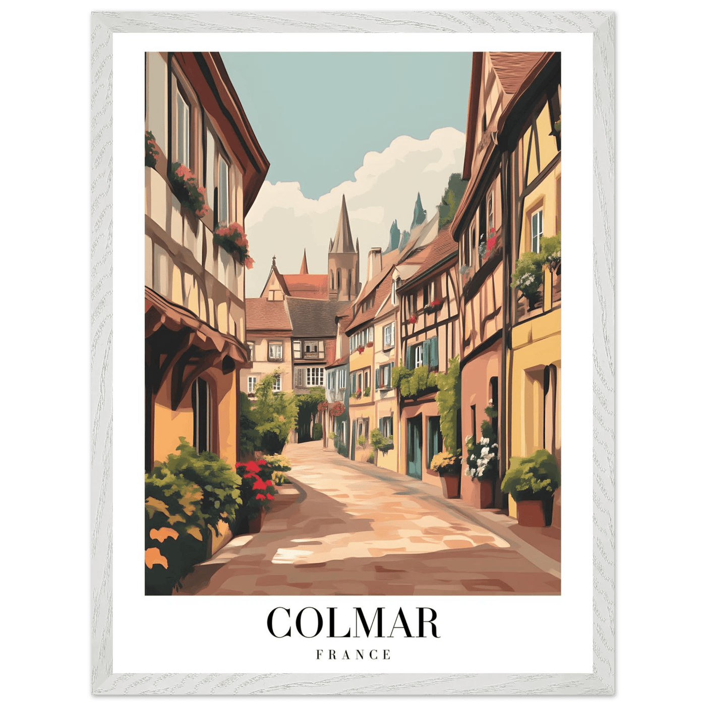 Colmar France Framed Poster – Vintage European Village Wall Art with Wooden Frame - Vibrantwalls