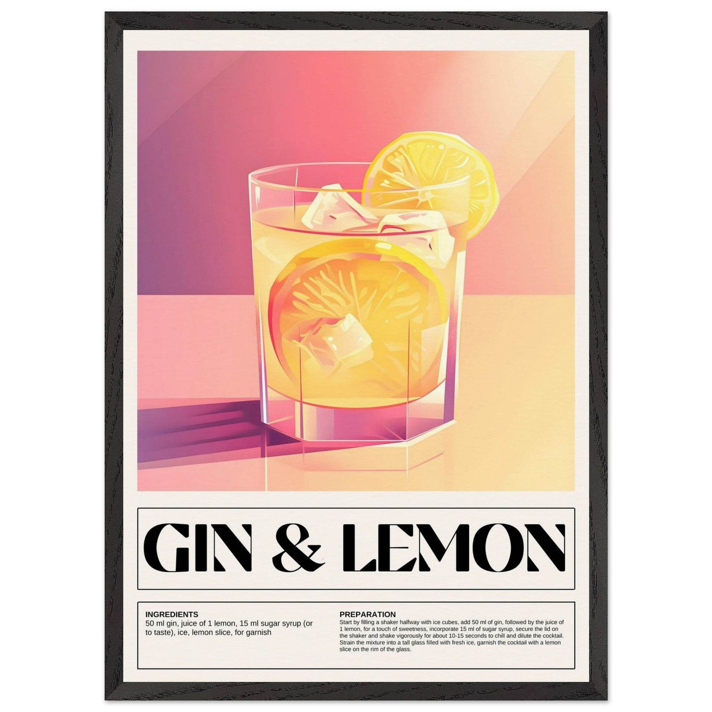 Gin & Lemon Print - Vibrantwalls