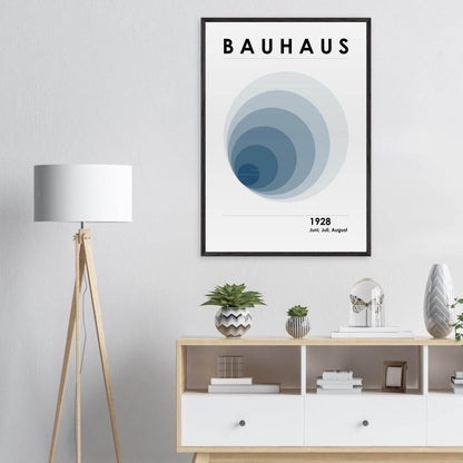 Bauhaus In The Tunnel Blue Movement Style Design Wall Art - Vibrantwalls