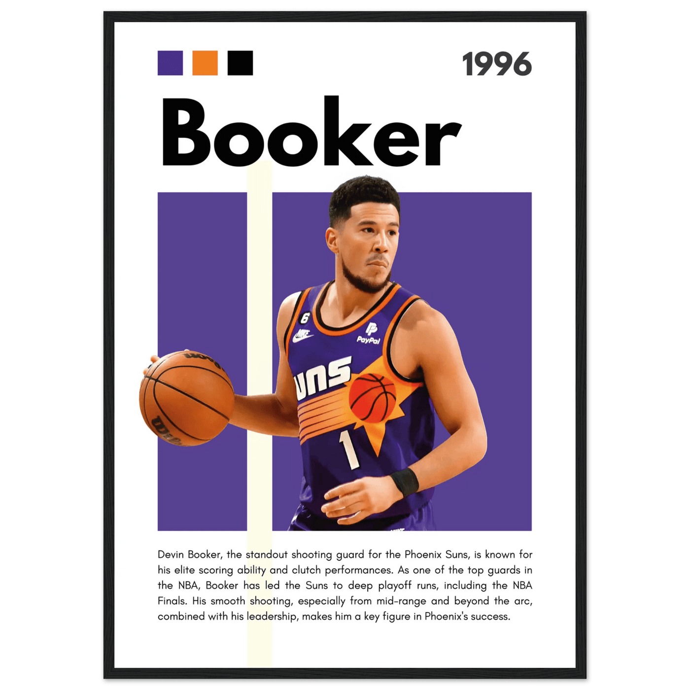 Devin Booker Phoenix Suns Modern Art Print - Vibrantwalls
