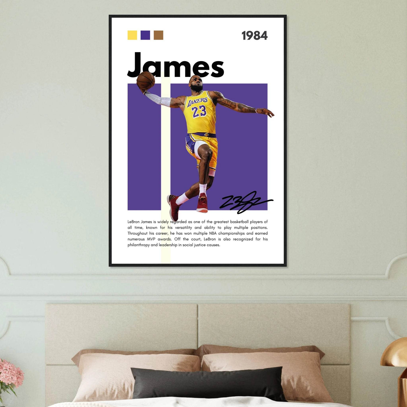 LeBron James Lakers Championship Vintage Art Print - Vibrantwalls